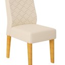 Ver imagem 4 de Kit 02 Cadeiras de Jantar Estofada Lidia Cedro Linho Neve- Mabe Magazine