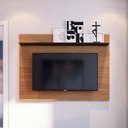 Ver imagem 1 de Painel para TV até 55 Polegadas com Prateleira Multimóveis Crcol-PTV027 Madeirado/Preto