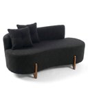 Ver imagem 2 de Conjunto 2 Poltronas + Sofá Curvo Orgânico Luna Boucle Preto - Montanaris Decor