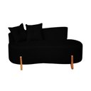 Ver imagem 2 de Conjunto 2 Poltronas + Sofá Curvo Orgânico Luna Boucle Preto - Montanaris Decor