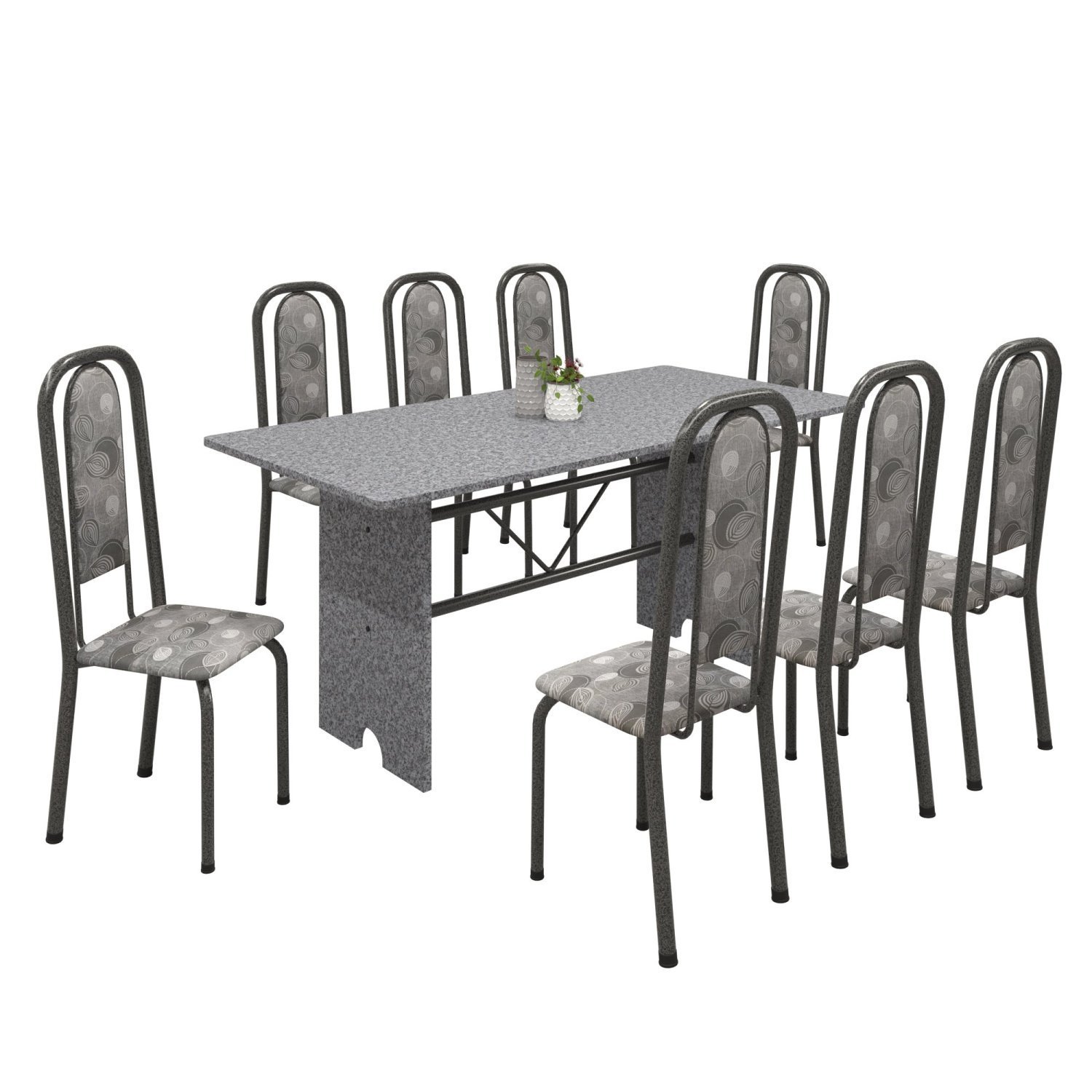 Conjunto de Mesa 180x75cm Tampo Granito com 8 Cadeiras Lavínea  - 2