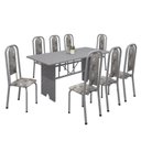 Ver imagem 2 de Conjunto de Mesa 180x75cm Tampo Granito com 8 Cadeiras Lavínea Cinza/Martelado Pérola/Ocre/Paraopeba
