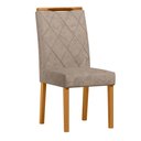 Ver imagem 2 de Conjunto com 2 Cadeiras de Jantar Estofada Sarah Ypê/camursa Marrom Lux - New Ceval 13056/311