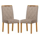 Ver imagem 1 de Conjunto com 2 Cadeiras de Jantar Estofada Sarah Ypê/camursa Marrom Lux - New Ceval 13056/311