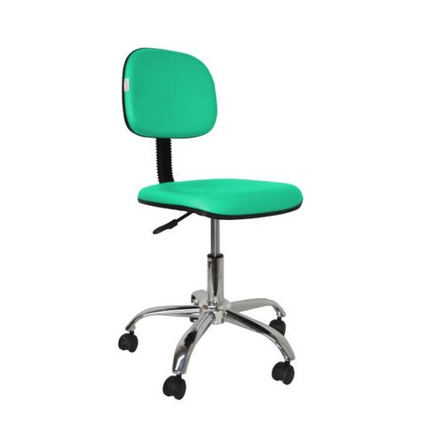 Cadeira Secretaria Giratoria Bolt CR - Couro Sintetico Corano - Turquesa
