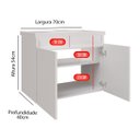 Ver imagem 3 de Armarinho de Banheiro 2 Portas sem Pia Perseu - Branco