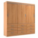 Ver imagem 3 de Guarda-roupa Casal Honduras 3 Portas 9 Gavetas Cinamomo - Pnr Móveis