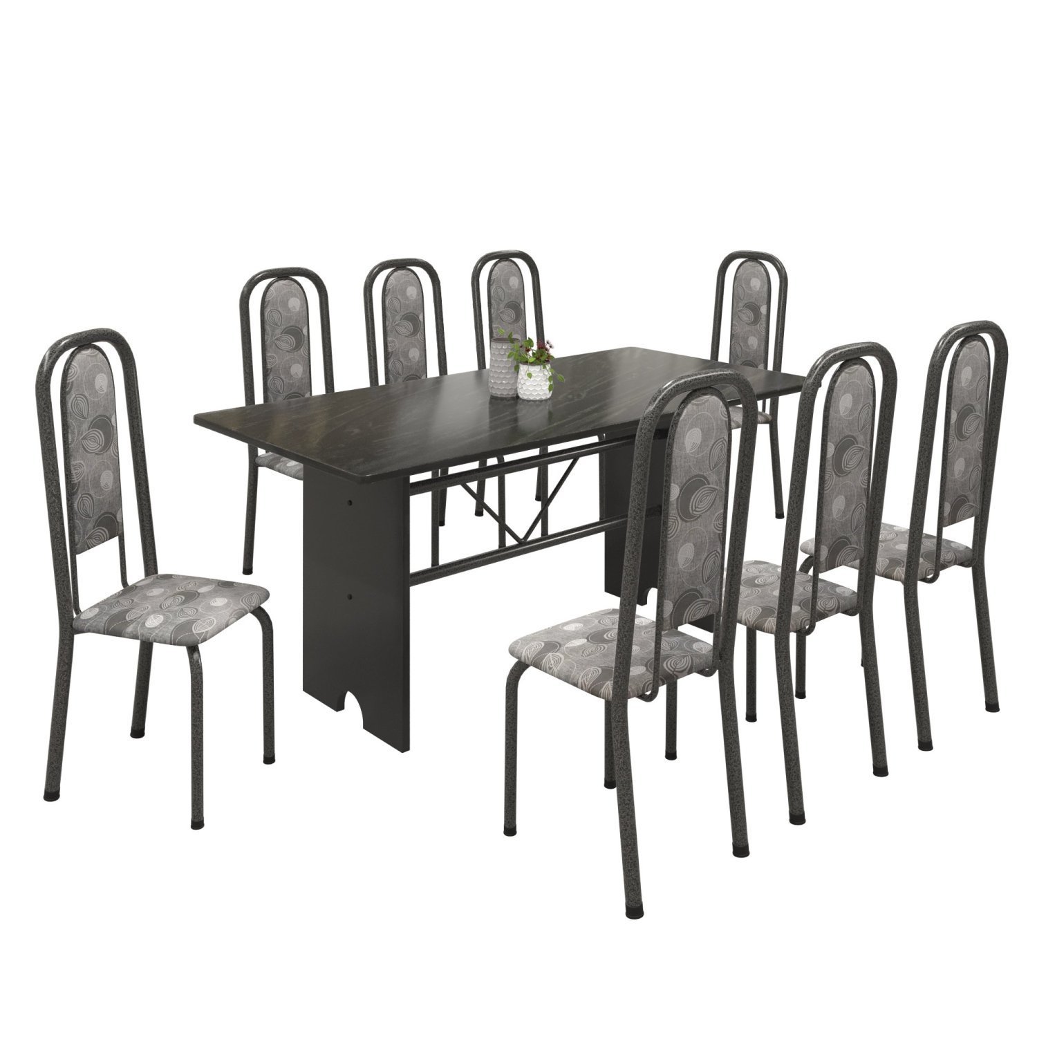 Conjunto de Mesa 180x75cm Tampo Ardósia com 8 Cadeiras Lavínea  - 2