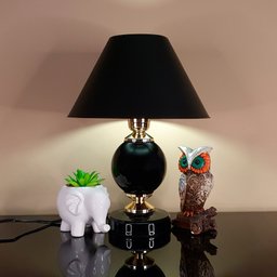 Abajur Moderno Decoração Quarto Sala Luminária Lâmpada Black Preto - 2