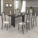 Ver imagem 1 de Conjunto de Mesa 180x75cm Tampo Ardósia com 8 Cadeiras Lavínea 