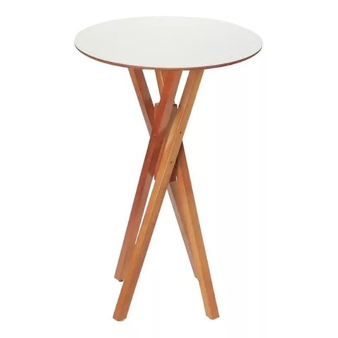Mesa Alta Tipo Bistrô Tampo na Cor Branca