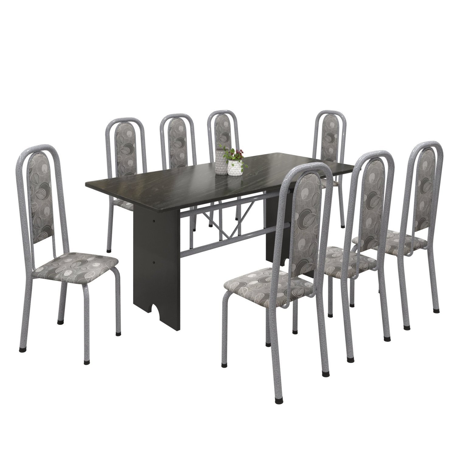 Conjunto de Mesa 180x75cm Tampo Ardósia com 8 Cadeiras Lavínea  - 2