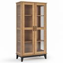 Ver imagem 1 de Cristaleira Portas de Vidro 84cm Storage Carvalho/Preto Z25 - Mpozenato