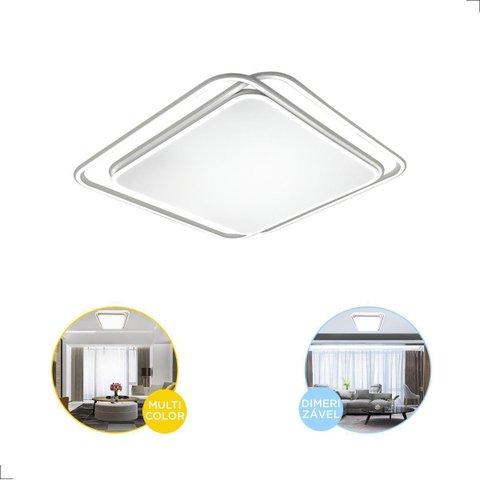 Plafon Moderno Led Branco Multicolor com Controle Dimmer 72w