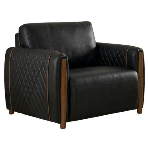 Poltrona Decorativa Aurora Pes Madeira Courino Tcs 724 Moll