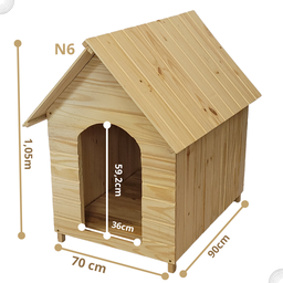 Casinha de Cachorro De Madeira Sem Pintura Simples Gigante n6 - 3