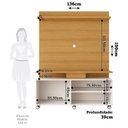 Ver imagem 3 de Estante Home para TV até 55 Polegadas 190x136cm 1 Porta de Correr e Rodízios Heitor Espresso Móve