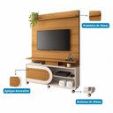 Ver imagem 4 de Estante Home para TV até 55 Polegadas 190x136cm 1 Porta de Correr e Rodízios Heitor Espresso Móve