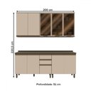 Ver imagem 4 de Cozinha Compacta Reflecta 10 Portas 2 Gavetas com Vidro 100% Mdf Duna/cristal - Henn