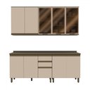 Ver imagem 1 de Cozinha Compacta Reflecta 10 Portas 2 Gavetas com Vidro 100% Mdf Duna/cristal - Henn