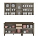 Ver imagem 3 de Cozinha Compacta Reflecta 10 Portas 2 Gavetas com Vidro 100% Mdf Duna/cristal - Henn