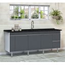 Ver imagem 3 de Gabinete Cozinha Mdp 1,94m Elegance com 5 Pés Pré-montado:cinza