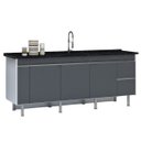 Ver imagem 1 de Gabinete Cozinha Mdp 1,94m Elegance com 5 Pés Pré-montado:cinza
