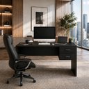 Ver imagem 1 de Mesa Escrivaninha para Escritório 2 Gavetas Home Office Gamer Quarto Londres