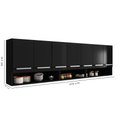 Ver imagem 2 de Armario Suspenso de Parede Luxemburgo Preto Brienza Movelaria