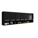 Ver imagem 3 de Armario Suspenso de Parede Luxemburgo Preto Brienza Movelaria