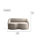 Ver imagem 2 de Sofá 3 Lugares Curvo 220cm Bouclê Alonso Verde Oliva