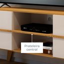 Ver imagem 7 de Rack Bancada para TV até 65" Sala de Estar Vila 2 Portas 1 Prateleira Cinamomo Off White Madetec