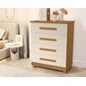 Cômoda de Qualidade com 4 Gavetas100%mdf Suíça:nature Off White - 2