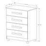 Cômoda de Qualidade com 4 Gavetas100%mdf Suíça:nature Off White - 4