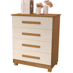 Cômoda de Qualidade com 4 Gavetas100%mdf Suíça:nature Off White