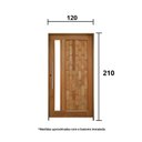 Ver imagem 2 de Kit Porta de Madeira 210x120cm Batente 14cm Fechadura 803 Rolete com Visor Hale Esquadrias Marrom/Eu