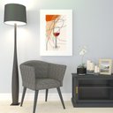 Ver imagem 2 de Quadro Decorativo Vinho Abstrato - 60x48cm:moldura Branca