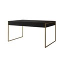 Ver imagem 2 de Mesa Industrial Caixote Filadélfia Tampo 120x75 Preto Base Ferro Dourado
