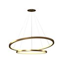 Ver imagem 2 de Lustre Pendente Orluce Tabat Or1790 com 2 Aros 60-40cm Dourado Led Bivolt