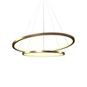 Ver imagem 1 de Lustre Pendente Orluce Tabat Or1790 com 2 Aros 60-40cm Dourado Led Bivolt