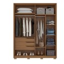 Ver imagem 3 de Guarda-Roupa Roupeiro de Casal Florença com Pés 4 Portas com Espelho Amêndola
