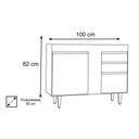 Ver imagem 6 de Balcão de Cozinha Lavanderia sem Tampo 02 Gavetas Bia Branco 100 cm - D’Rossi