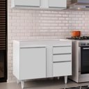 Ver imagem 2 de Balcão de Cozinha Lavanderia sem Tampo 02 Gavetas Bia Branco 100 cm - D’Rossi