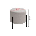 Ver imagem 2 de Kit com 2 Puffs Luxor Redondos em Linho Pés de Ferro Design Minimalista Sala Moderna Premium - Cinza