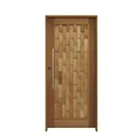 Ver imagem 2 de Porta Couro em Pé com Visor 210x92cm Batente 14cm com Puxador Fechadura Rolete Lado Esquerdo Hale Es