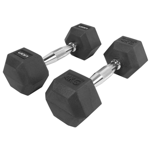 Par de Halteres Lion Performance Sextavado 4kg Aço Cromado