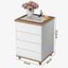 Mesa De Cabeceira Deco Móveis 4 Gavetas Top branco/amêndoa - 3