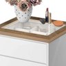 Mesa De Cabeceira Deco Móveis 4 Gavetas Top branco/amêndoa - 4