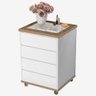 Mesa De Cabeceira Deco Móveis 4 Gavetas Top branco/amêndoa - 1
