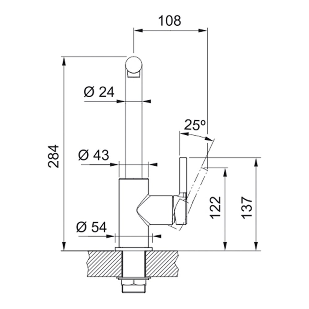 Torneira Gourmet com Misturador Monocomando Inox em L Franke - 5